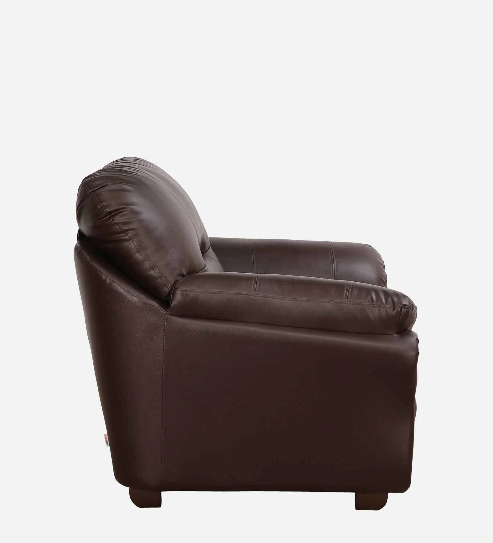 Adalia Leatherette 1 Seater Sofa In Brown Colour - Image 3