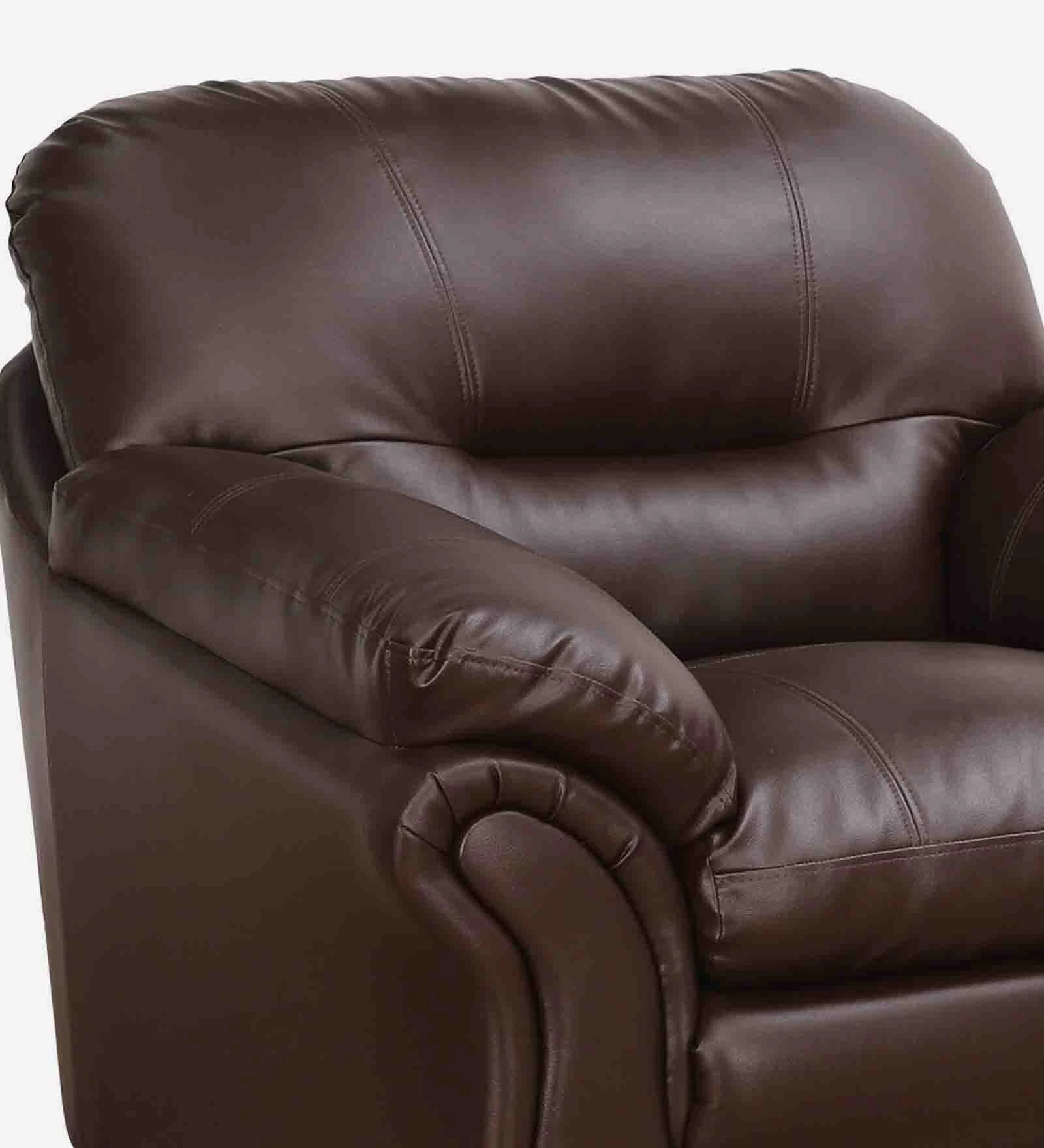 Adalia Leatherette 1 Seater Sofa In Brown Colour - Image 8
