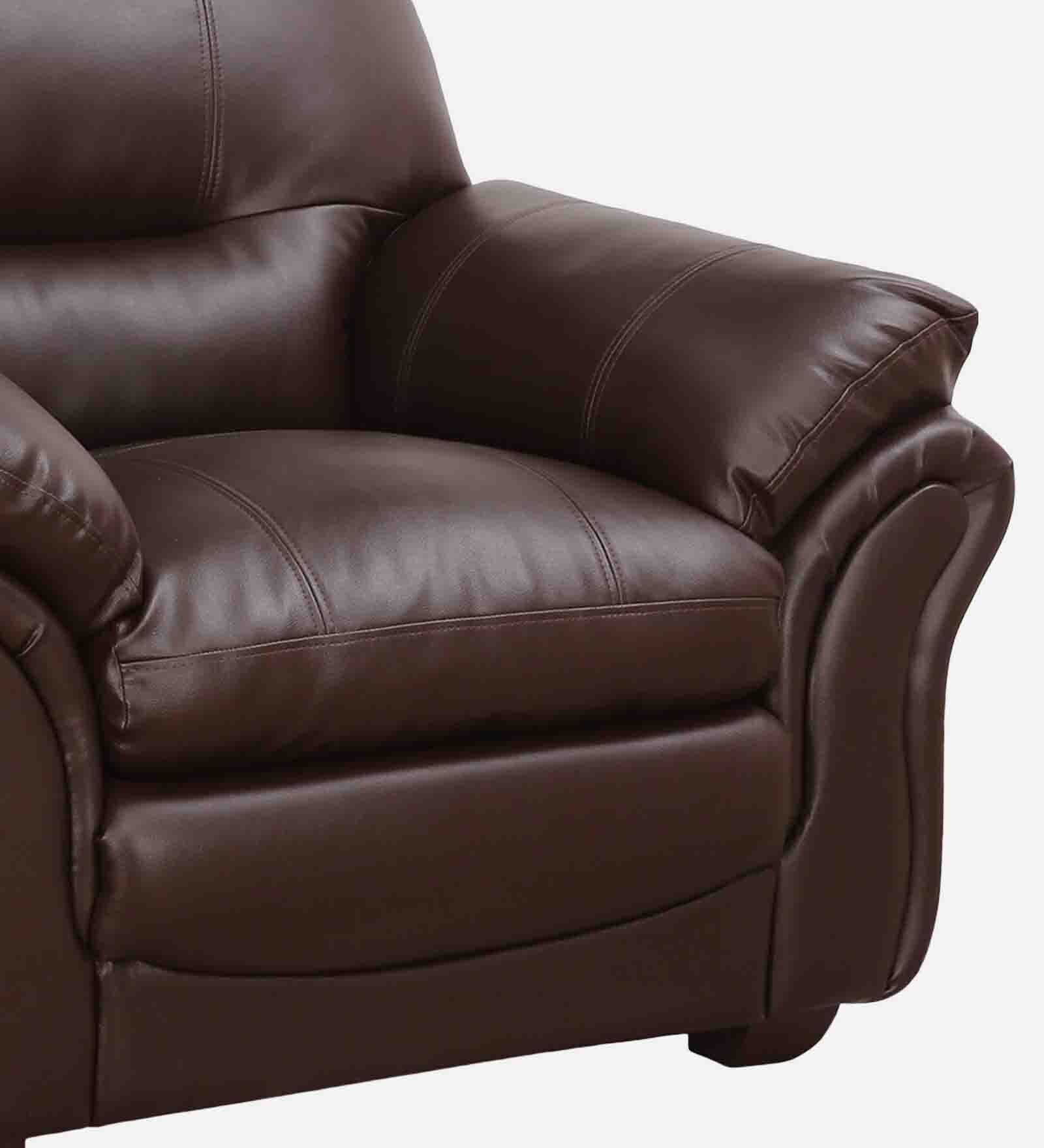 Adalia Leatherette 1 Seater Sofa In Brown Colour - Image 6