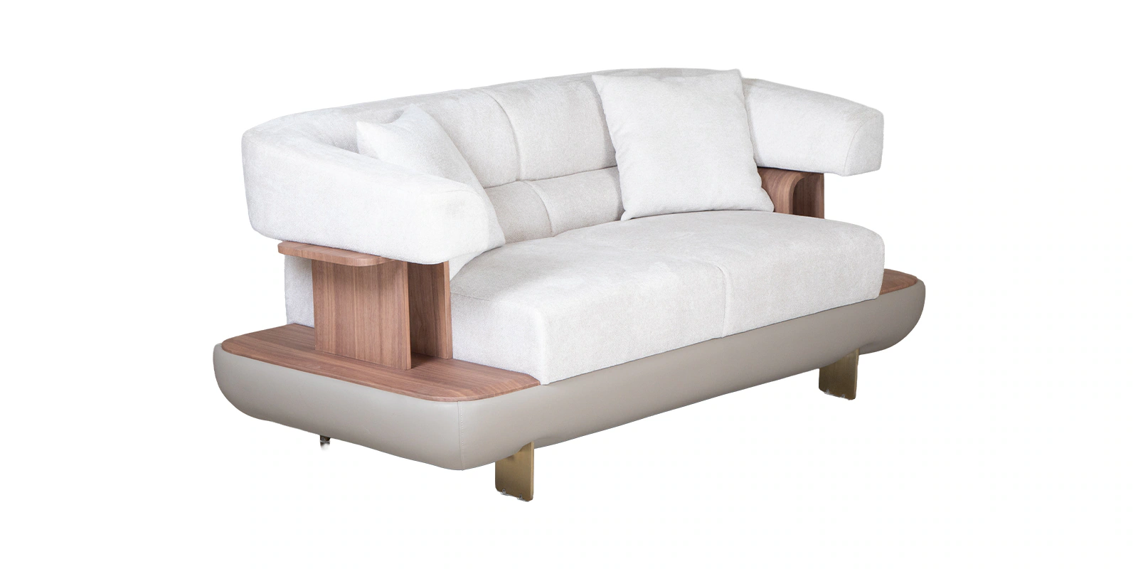 Denali 2 Seater Sofa In White And Grey Color - Image 5