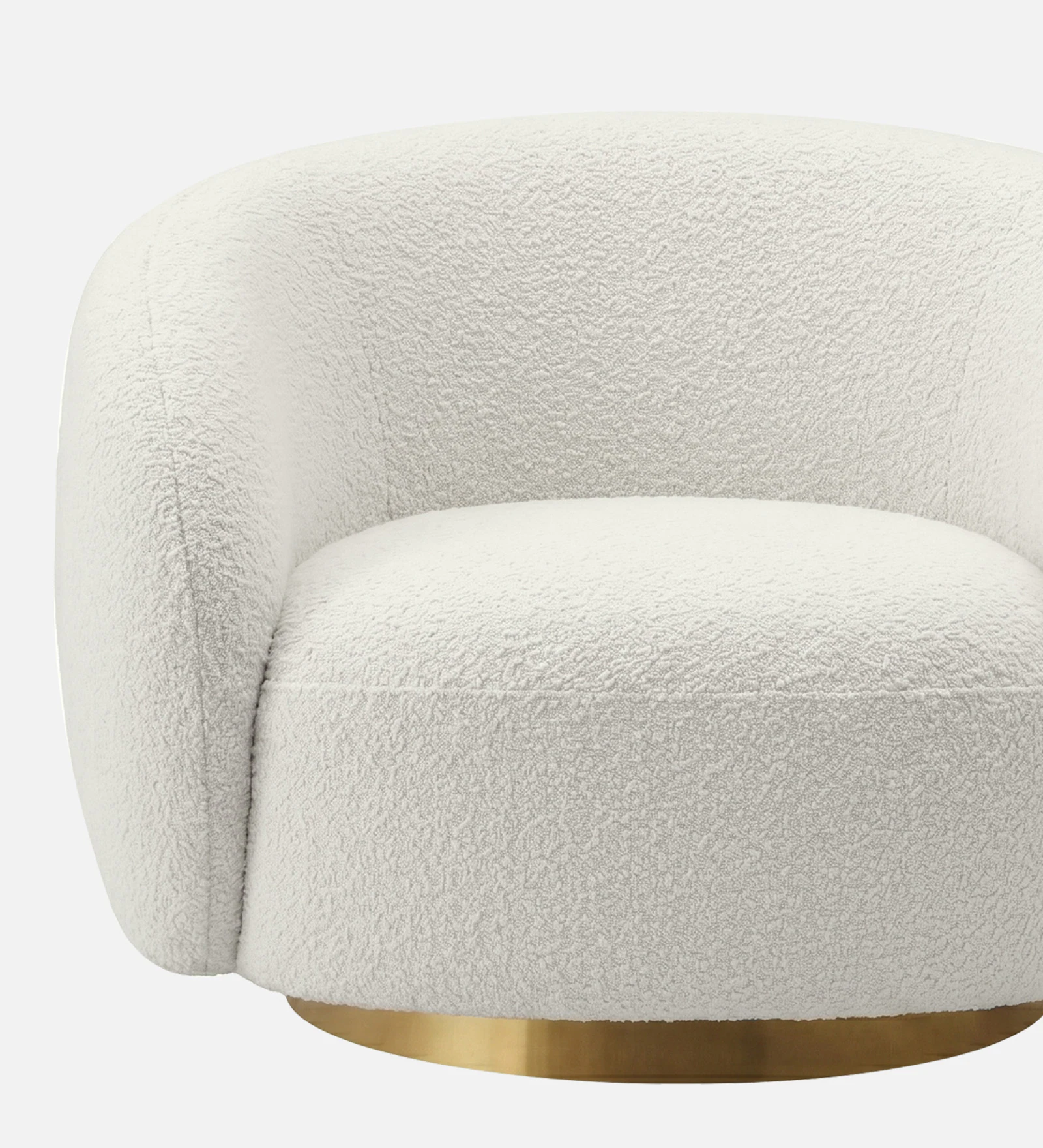 Elegant Ensemble Boucle 1 Seater Sofa In White Colour - Image 9