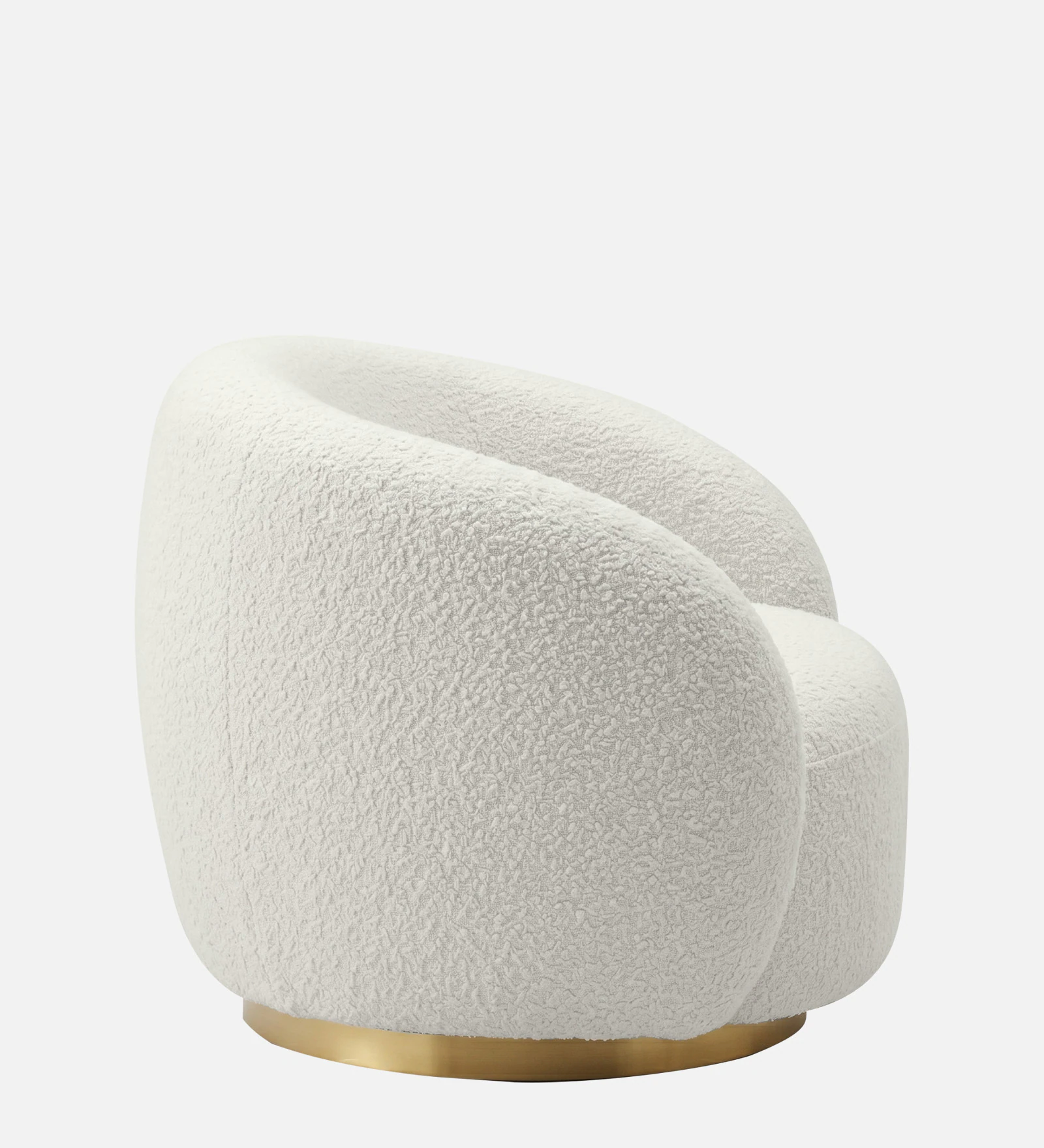 Elegant Ensemble Boucle 1 Seater Sofa In White Colour - Image 4