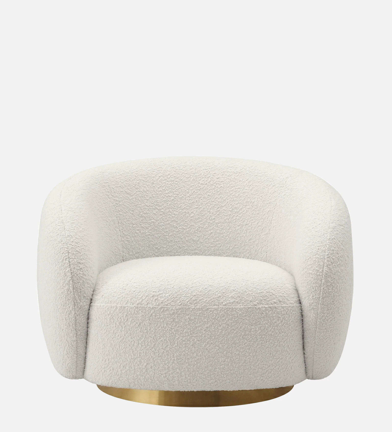 Elegant Ensemble Boucle 1 Seater Sofa In White Colour - Image 5