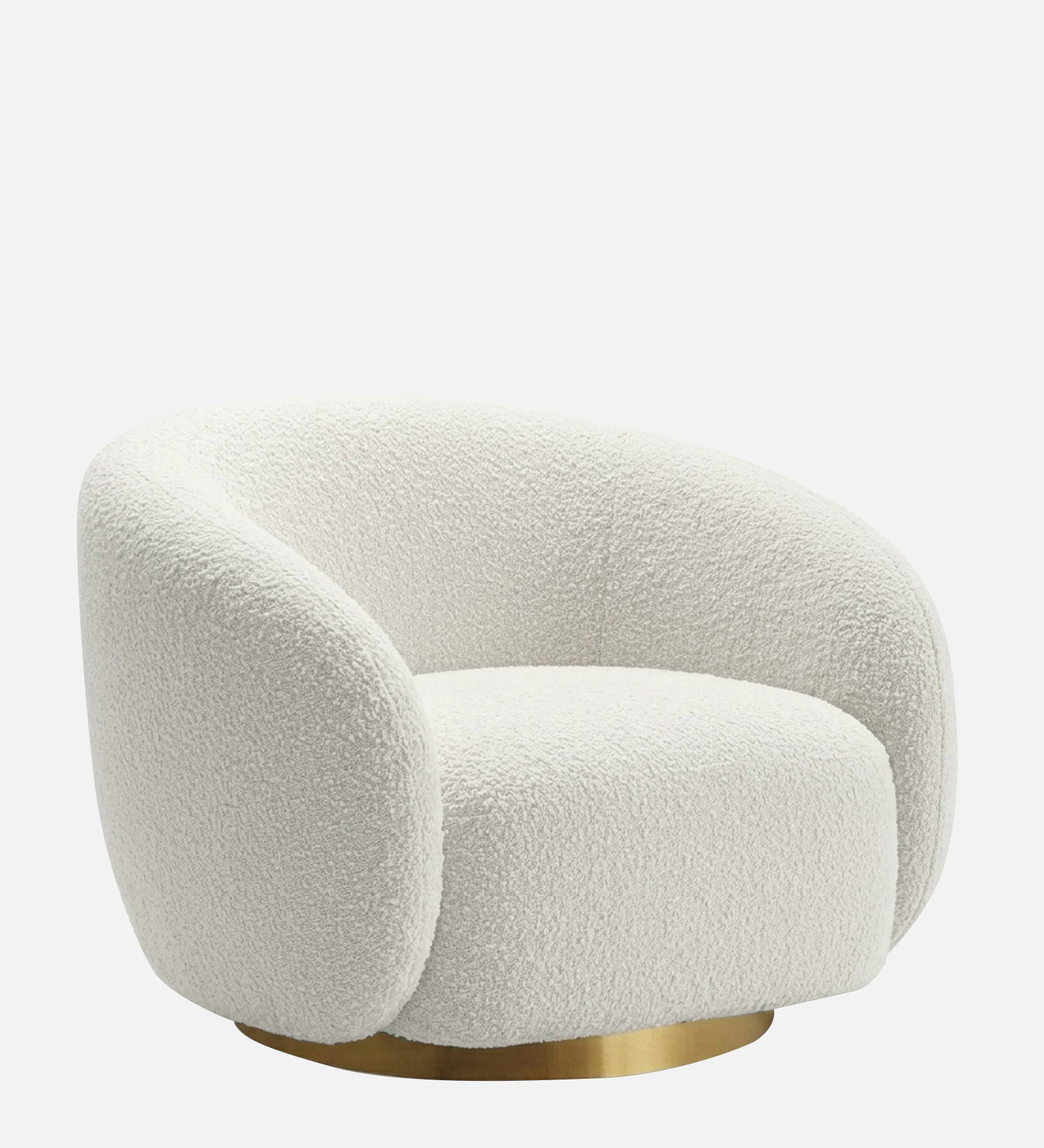 Elegant Ensemble Boucle 1 Seater Sofa In White Colour - Image 2