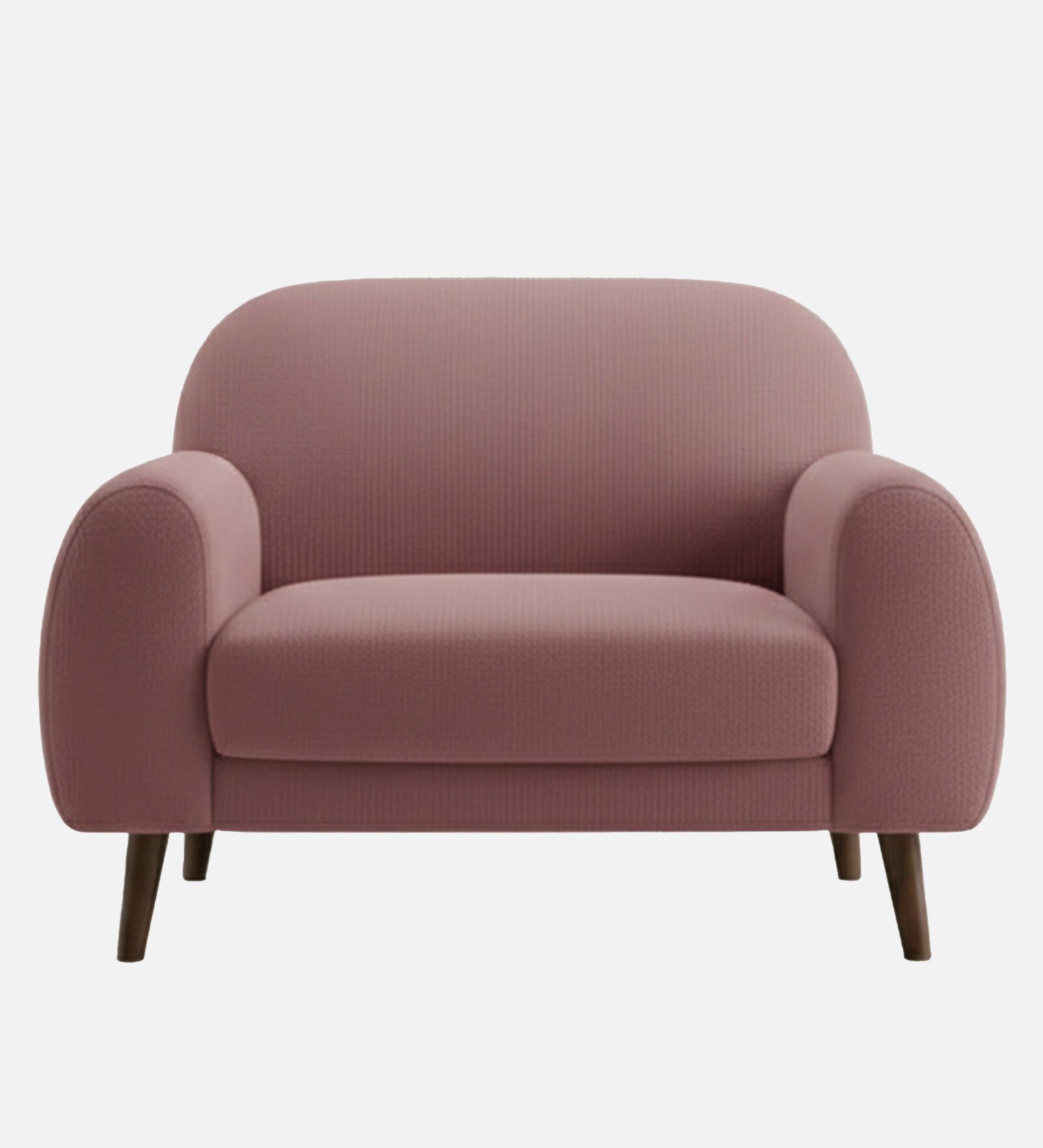 Elegant Velvet Fabric 1 Seater Sofa In Onion Pink Colour - Image 2