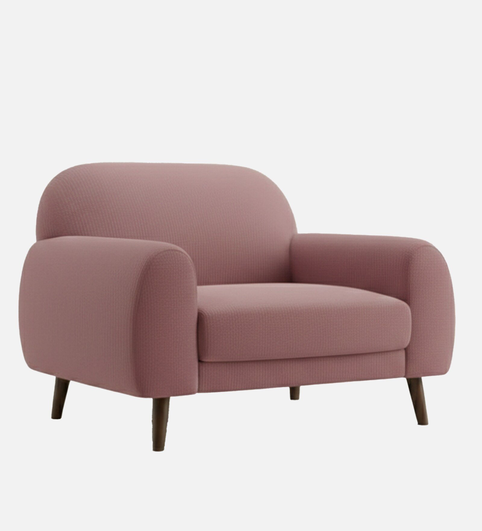 Elegant Velvet Fabric 1 Seater Sofa In Onion Pink Colour - Image 5