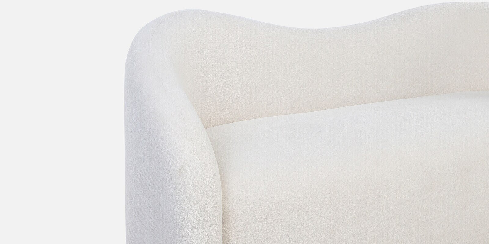 Lunara Boucle Fabric 2 Seater Sofa In Off-White Color - Image 3