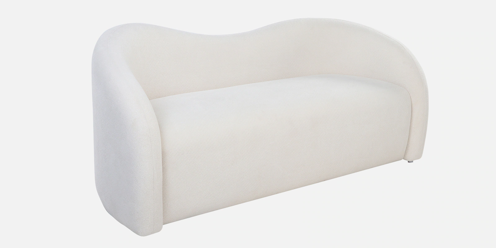 Lunara Boucle Fabric 2 Seater Sofa In Off-White Color - Image 6