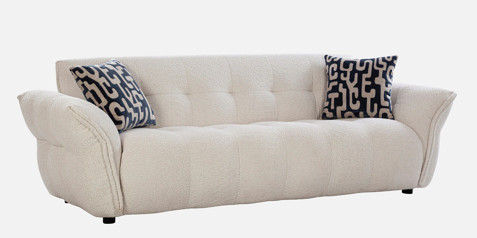 Romania Fabric 3 Seater Sofa In Frosty white Colour